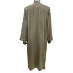 Buhara Yaka Nakışlı Cübbe - Yesil - Gold Nakış